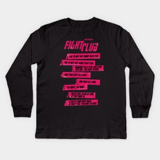 Fight Club Rules Kids Long Sleeve T-Shirt